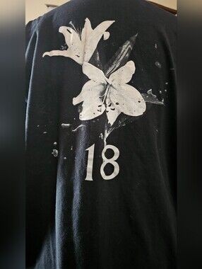 The Cult Band Graphic Tee with White Lily & '18' Print